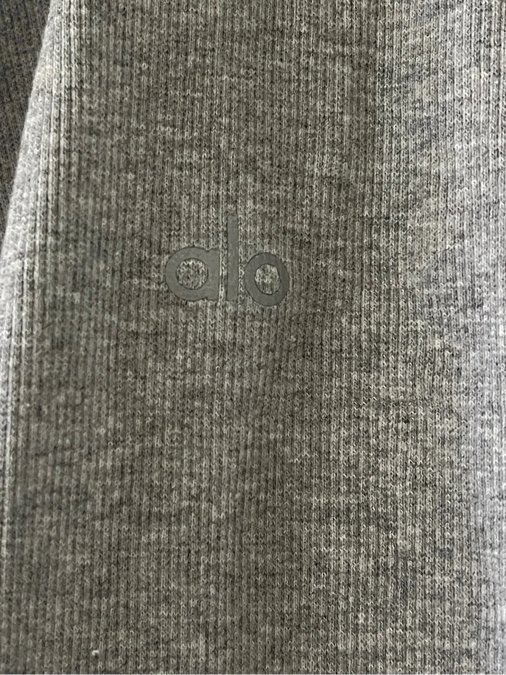 ALO Yoga Heather Gray Ribbed Racerback Tank Built In Bra